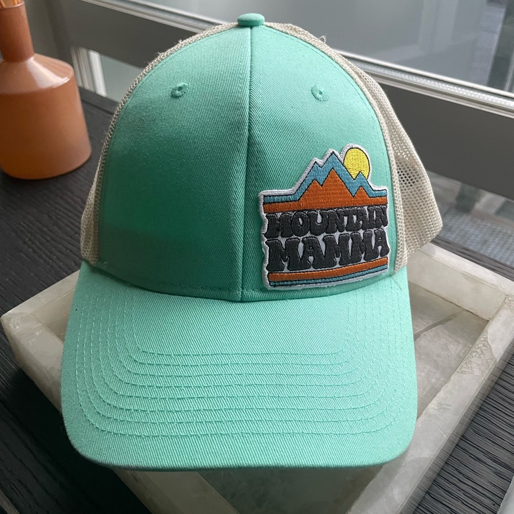 Trucker Hat Mountain Mama Teal/Orange